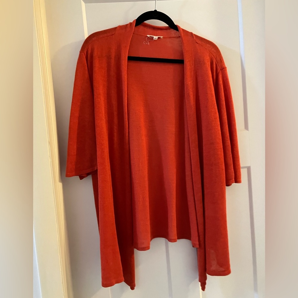 Eileen Fisher 2X orange cardigan shrug
